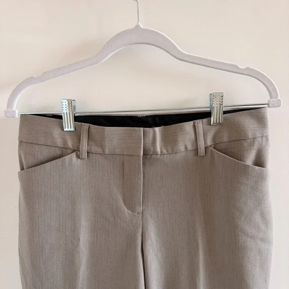 Express Editor Light Taupe Pinstripe Dress Pants - Picture 2 of 7